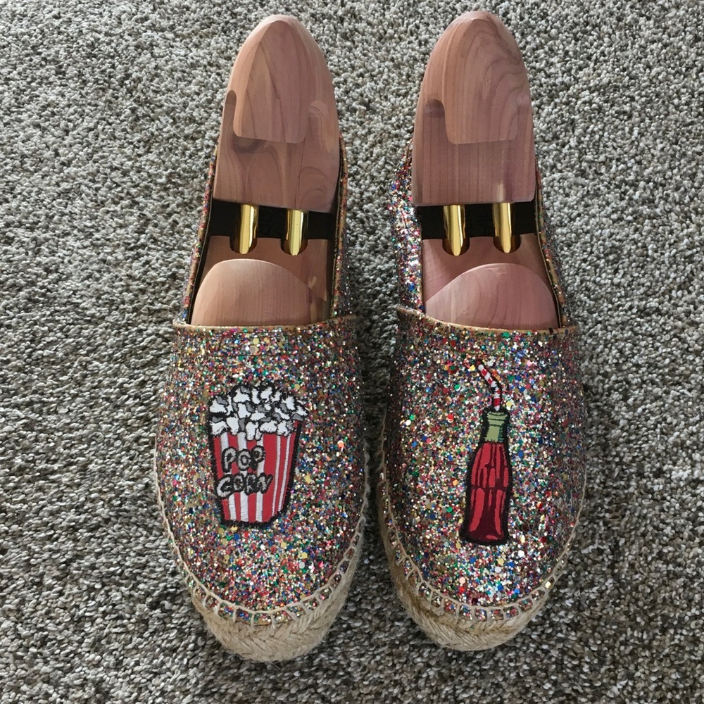Chiara Ferragni Multicolor Glitter Popcorn & Soda Espadrille Flats